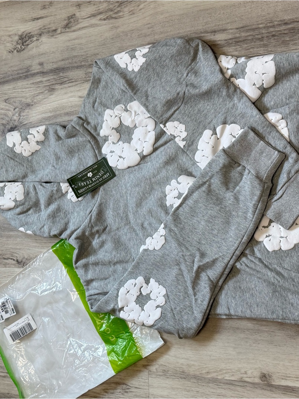 Grey floral hoodie